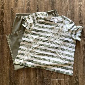 Alfred Dunner embellished floral embroidered pant set